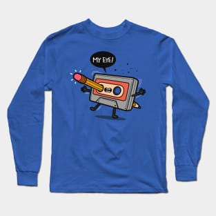 Funny Retro 80's 90's Cassette Tape Be Kind Rewind Funny Kawaii Cartoon Long Sleeve T-Shirt